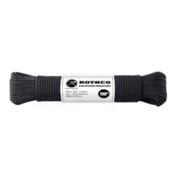 Rothco Polyester 550 Paracord 100 Ft Black.