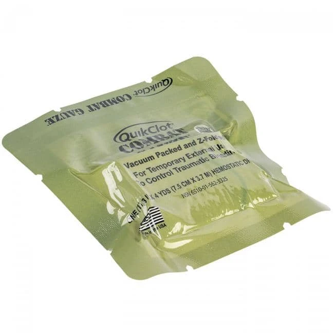 North American Rescue Combat Gauze Z-Fold Hemostatic.